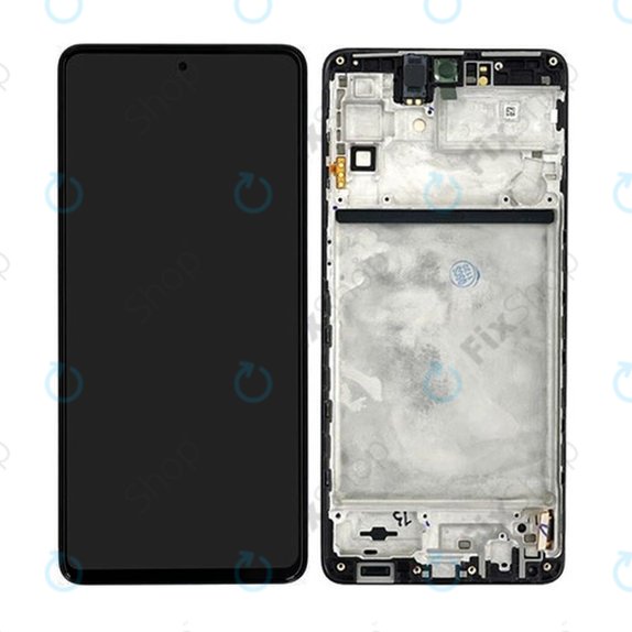 Wyświetlacz do Samsung M53 5G M536B, Ekran dotykowy z ramką, GH82-28812A, GH82-28895A, Czarny, Black, Genuine Service Pack
