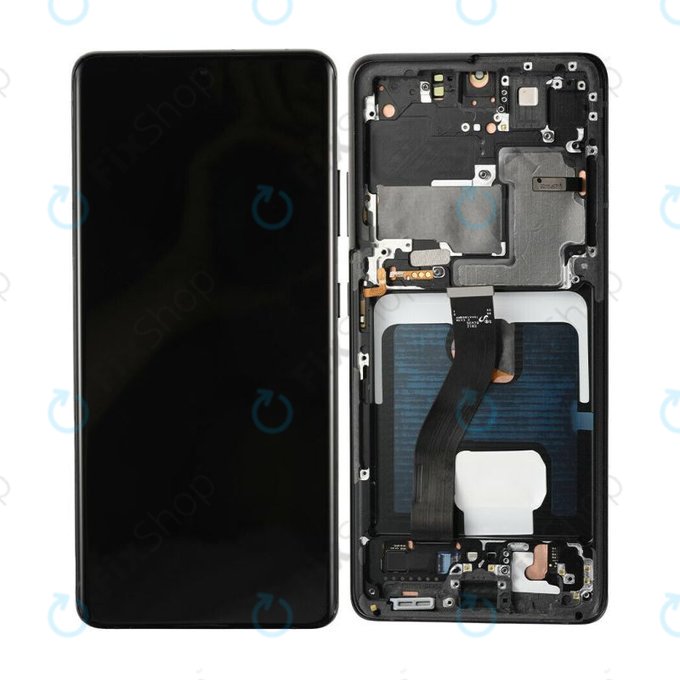 Wyświetlacz do Samsung S21 Ultra G998B, Ekran dotykowy z ramką, Phantom Black, TFT