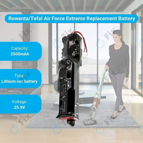Bateria do Rowenta Air Force Extreme RH-seria, Tefal TY-seria, RSRH5274, Li-Ion, 25,9V 2500mAh, HQ