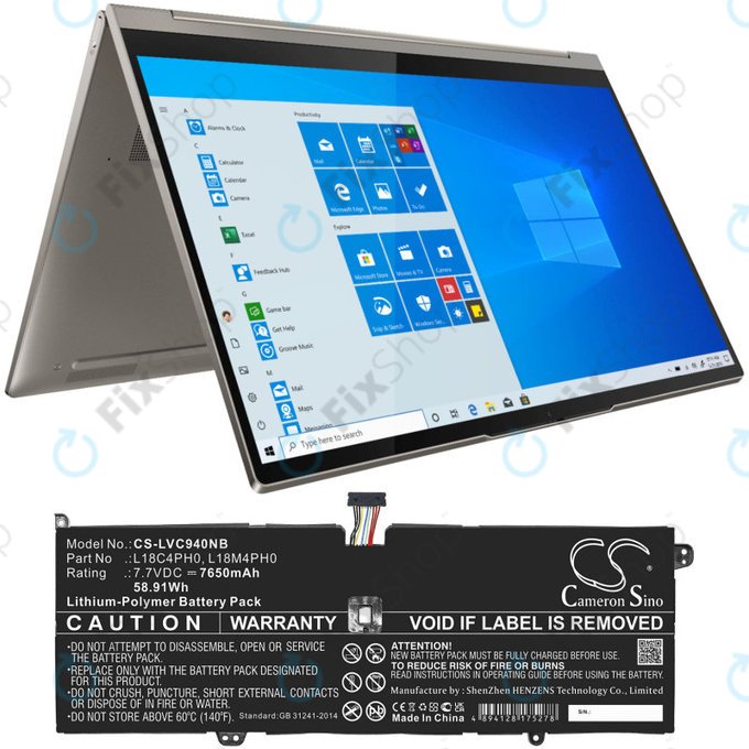 Bateria do Lenovo Yoga C940, 7650mAh, Li-Pol, 7.7V, L18C4PH0, HQ
