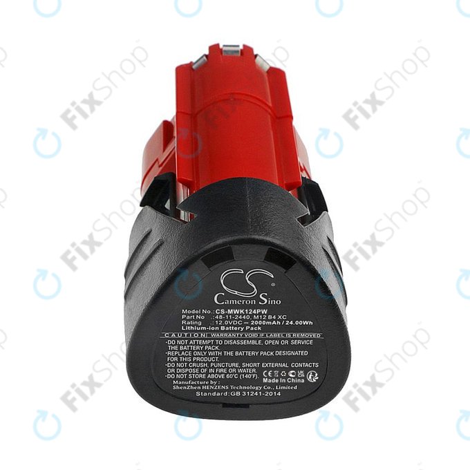 Bateria do Milwaukee M12 Redlithium XC 4.0, M12 B3 XC, M12 B4 XC, 2000mAh, Li-Ion, 12V, -, HQ