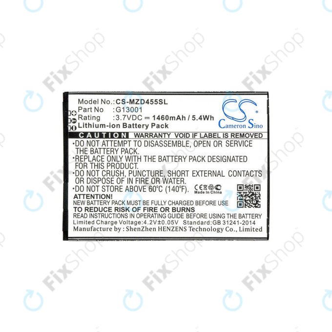 Bateria do Navon Mizu D455, 1460mAh, Li-Ion, 3.7V, G13001, HQ