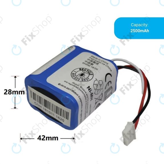 Bateria do iRobot Braava 2000, 300, 380, 380T, 381, 390, Mint 5200, Mint Plus 5200, Proscenic JOJO Professional, GPRHC202N026, 4409709, W206001001399, Ni-MH, 7,2V 2500mAh