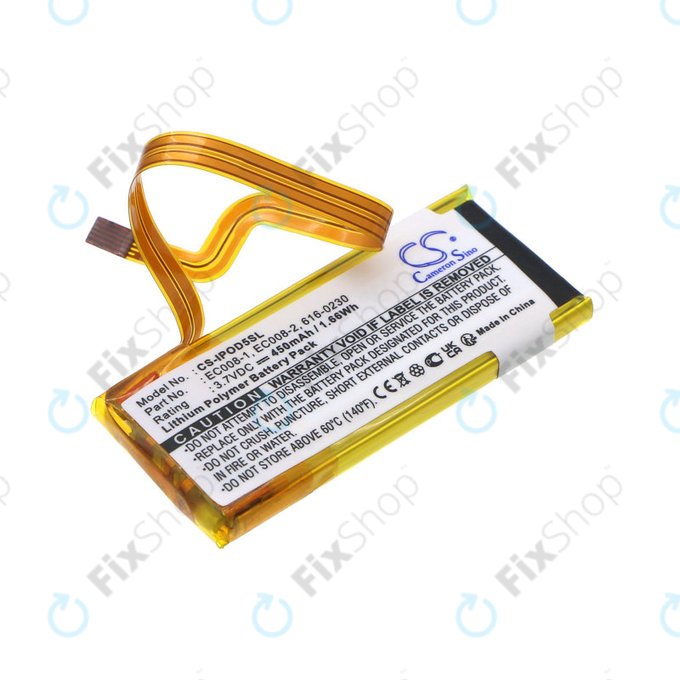 Bateria do Apple iPod Classic 6th Gen, iPod 5G, iPod Video, 450mAh, Li-Pol, 3.7V, EC008, HQ
