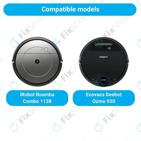 Zestaw części zamiennych do iRobot Roomba Combo 1138, Ecovacs Deebot Ozmo 930 (1x Szczotka główna, 2x Filtry, 2 pary szczotek bocznych, 2x Ściereczki mopujące)