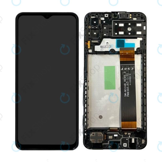 Wyświetlacz do Samsung A13 A135F, Ekran dotykowy z ramką, GH82-28508A, GH82-28653A, Czarny, Black, Genuine Service Pack