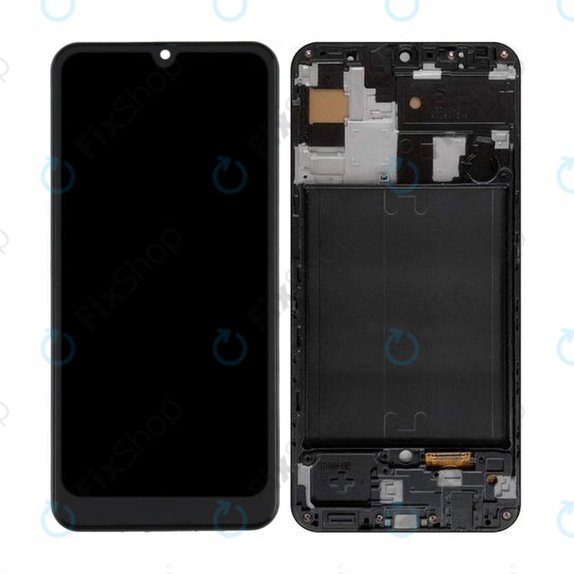 Wyświetlacz do Samsung A50 A505F, Ekran dotykowy z ramką, Czarny, Black, TFT
