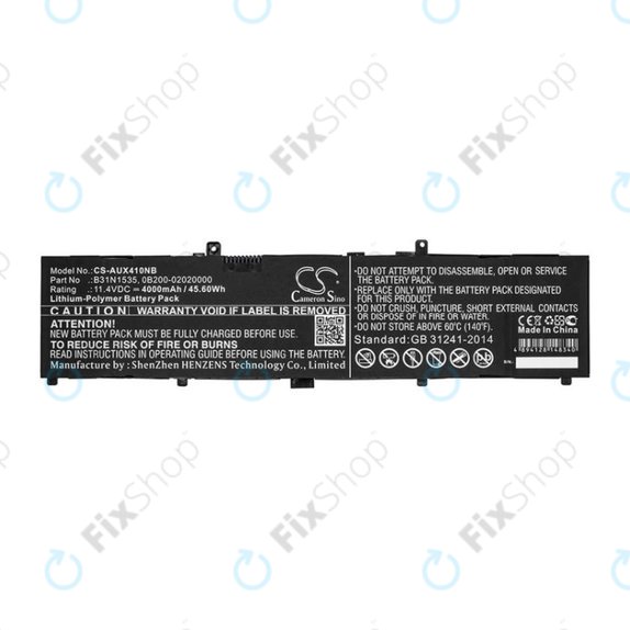 Bateria do Asus UX310, UX310UAK, UX410UQ, 4000mAh, Li-Pol, 11.4V, B31N1535, HQ