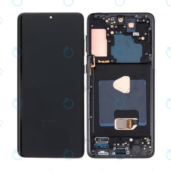 Wyświetlacz OLED do Samsung S21 Plus G996B, Ekran dotykowy z ramką, Phantom Black