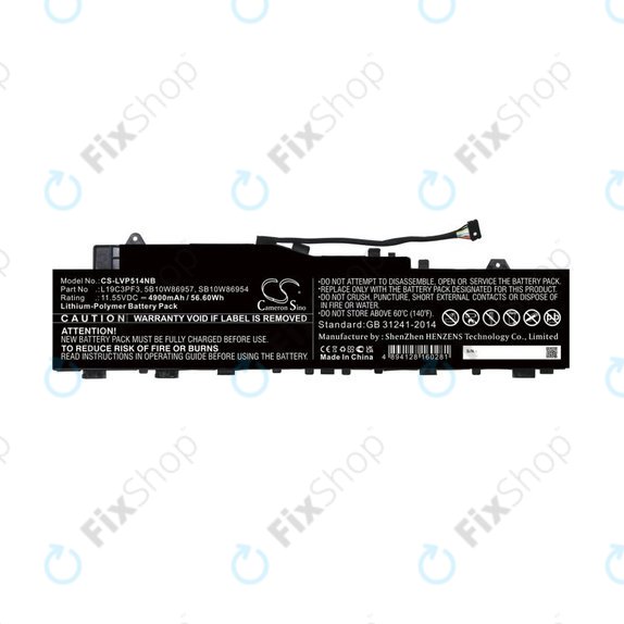 Bateria do Lenovo Ideapad 5 14, Xiaoxin Air 14 2020, 4900mAh, Li-Pol, 11.55V, 5B10W86957, HQ