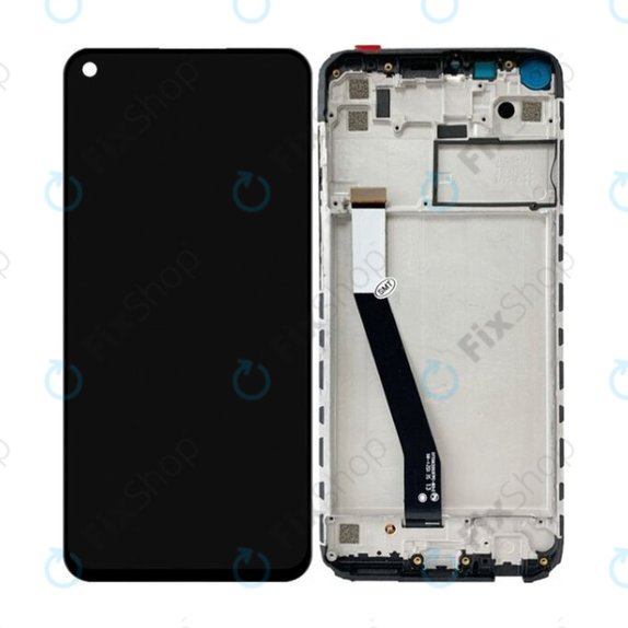 Wyświetlacz do Xiaomi Redmi Note 9, Ekran dotykowy z ramką, Czarny, Black, TFT