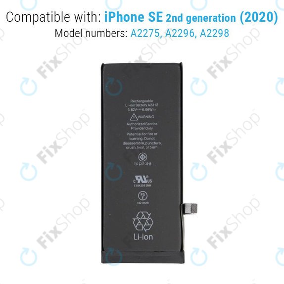 Bateria dla iPhone SE (2nd Gen 2020), 1821mAh, A2312, Service Pack