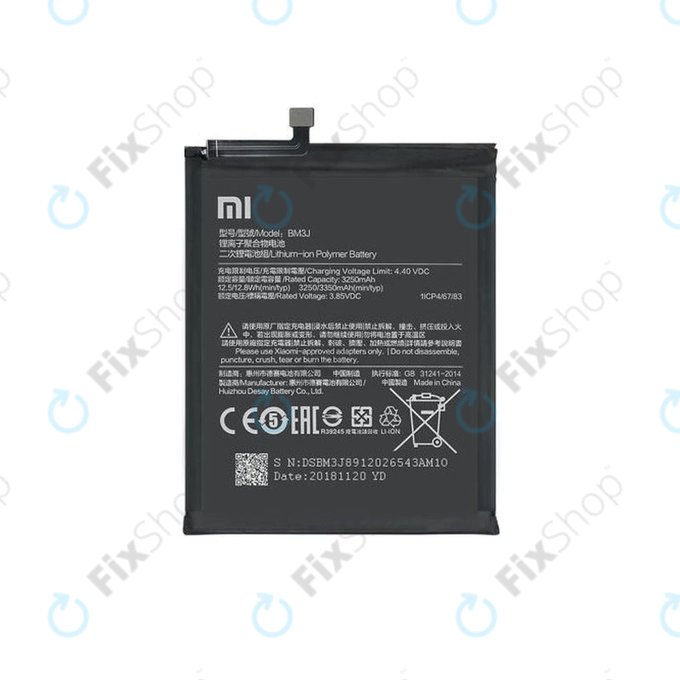 Bateria do Xiaomi Mi 8 Lite, BM3J, 3350mAh, 46BM3JA02018, Genuine Service Pack