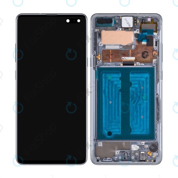 Wyświetlacz OLED do Samsung S10 5G G977B, Ekran dotykowy z ramką, Czarny, Black