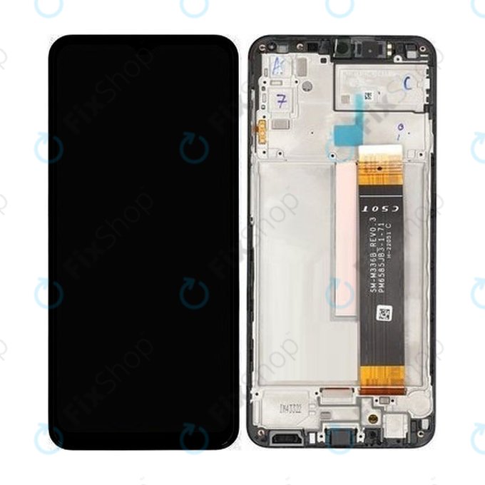 Wyświetlacz do Samsung M23 5G M236B, Ekran dotykowy z ramką, GH82-28487A, GH82-28488A, GH82-28492A, Czarnny, Black, Genuine Service Pack