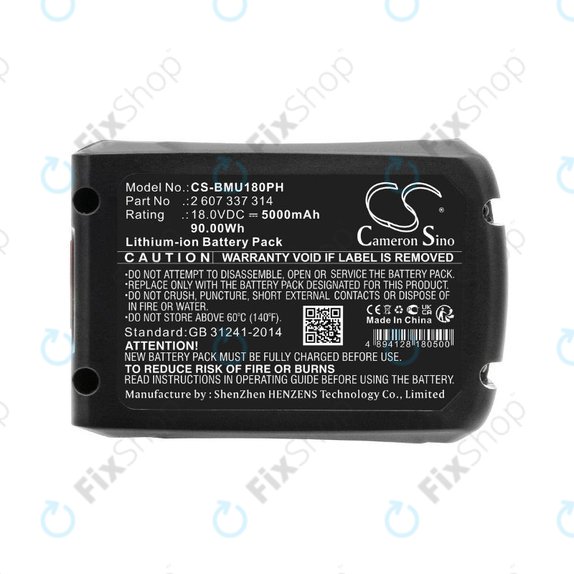 Bateria do Bosch 18V, 2 607 337 314, Li-Ion, 18.0V, 5000mAh, HQ