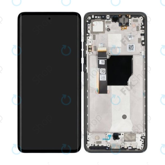 Wyświetlacz do Motorola Edge 40 Neo XT2307, Ekran dotykowy z ramką, 5D68C23158, Black Beauty, Genuine Service Pack
