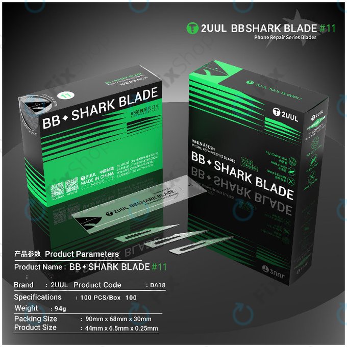 Ostrza do skalpela Shark nr 11, BB, 2UUL DA18, 100szt/pudełko