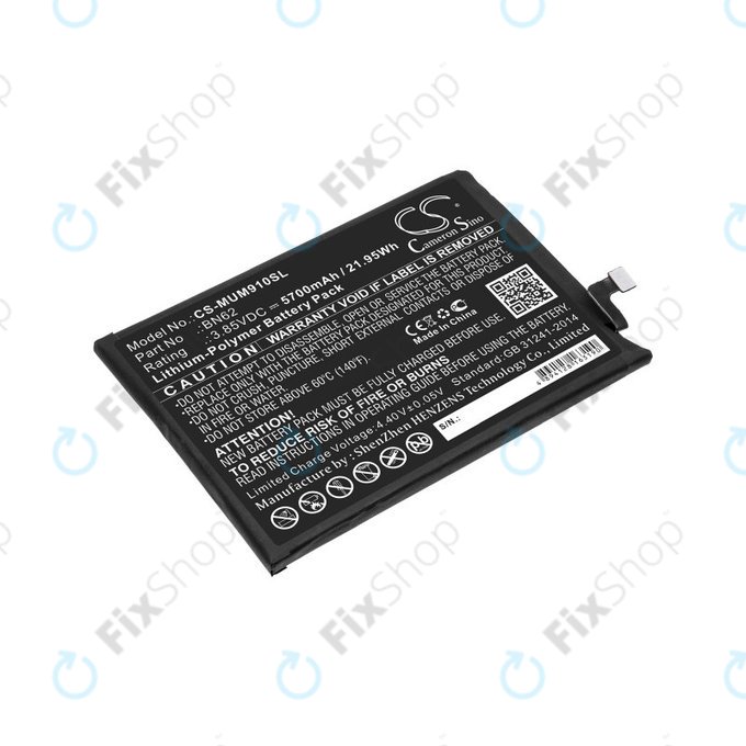 Bateria dla Poco M3, Redmi Note 9 4G, 5700mAh, Li-Pol, 3.85 V, BN62, HQ