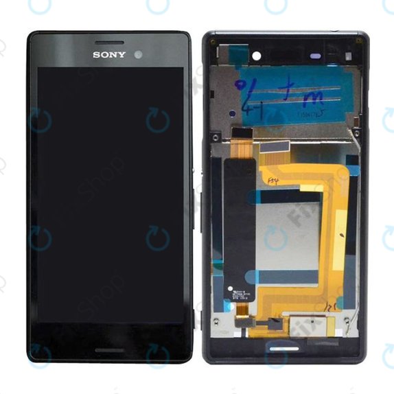 Wyświetlacz do Sony Xperia M4 Aqua Dual E2333, Ekran dotykowy z ramką, 124TUL0015A, 124TUL0011A, Czarny, Black, Genuine Service Pack