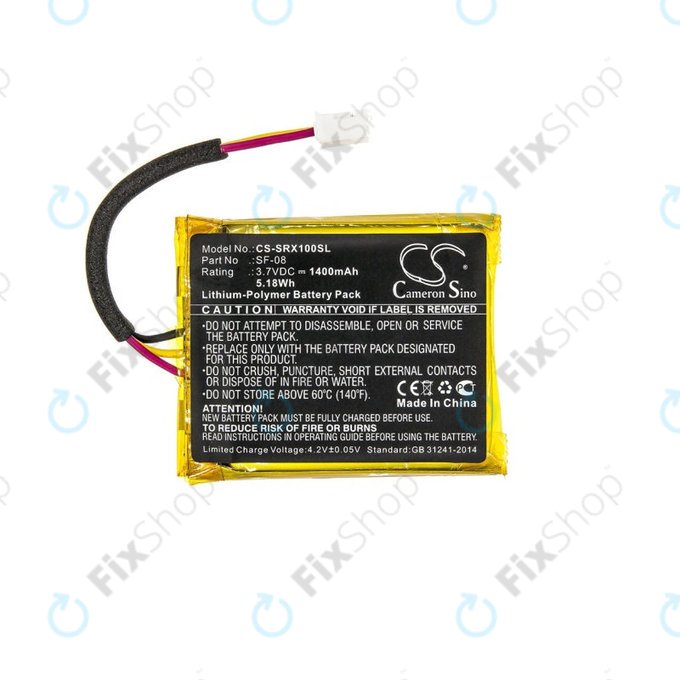 Bateria do Sony SRS-XB10, SRS-XB12, WH-L600, 1400mAh, Li-Pol, 3.7V, SF-08, HQ