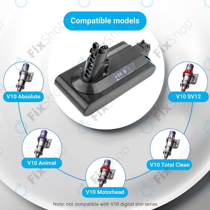 Bateria do Dyson V10, 969352-02, SV12, 206340, Li-Ion, 25,2V 2500mAh, HQ
