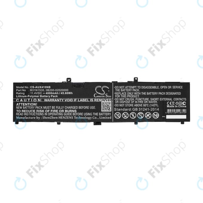 Bateria do Asus UX310, UX310UAK, UX410UQ, 4000mAh, Li-Pol, 11.4V, B31N1535, HQ