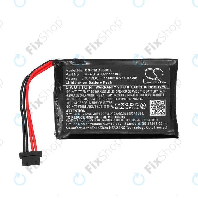 Bateria do TomTom GO 5000, 5100, 6000, 6100, 6200, Pro 5250, 1100mAh, Li-Ion, 3.7V, VFAD, HQ