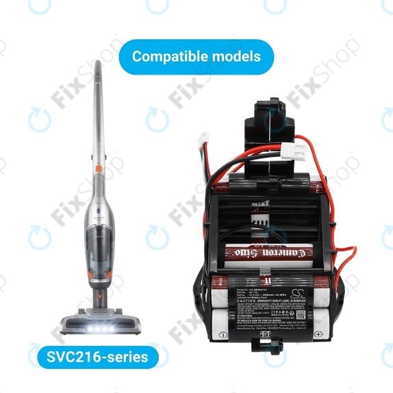Bateria do Gorenje SVC-seria, 861790, Li-Ion, 22,2V 2000mAh, HQ