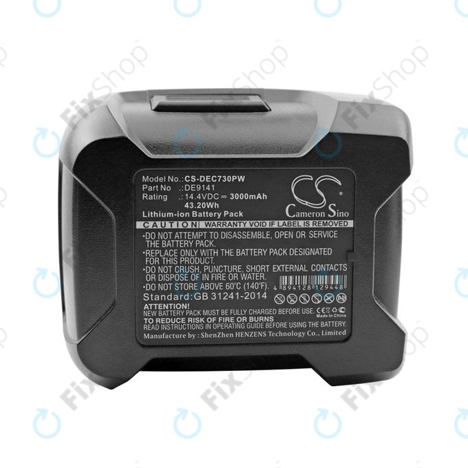 Bateria do Dewalt DC528, DC612, DC728, DC830, Wurth BS 14-A, 3000mAh, Li-Ion, 14.4V, DE9141, HQ