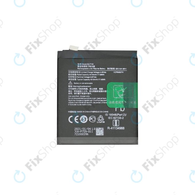 Bateria do OnePlus 8 Pro, BLP759, 4510mAh