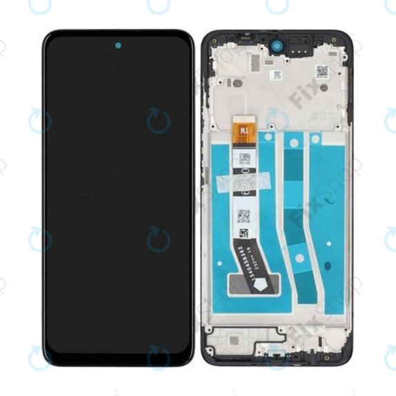 Wyświetlacz do Motorola Moto G54 XT2343, Ekran dotykowy z ramką, 5D68C23304, Czarny, Black, Genuine Service Pack