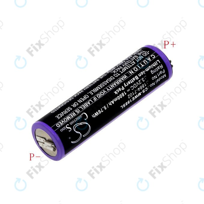 Bateria do Moser Ermila 1884, 1885, Wahl 1884 LI+PRO, Wahl Ermila 1884, 1885, 1800mAh, LiFePO4, 3.2V, -, HQ