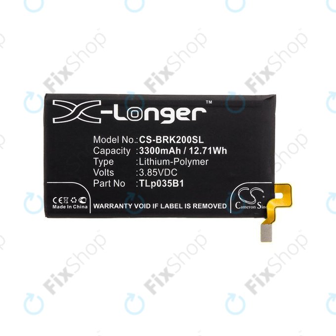 Bateria do Blackberry BBF 100, 3300mAh, Li-Pol, 3.85V, TLp035B1, HQ