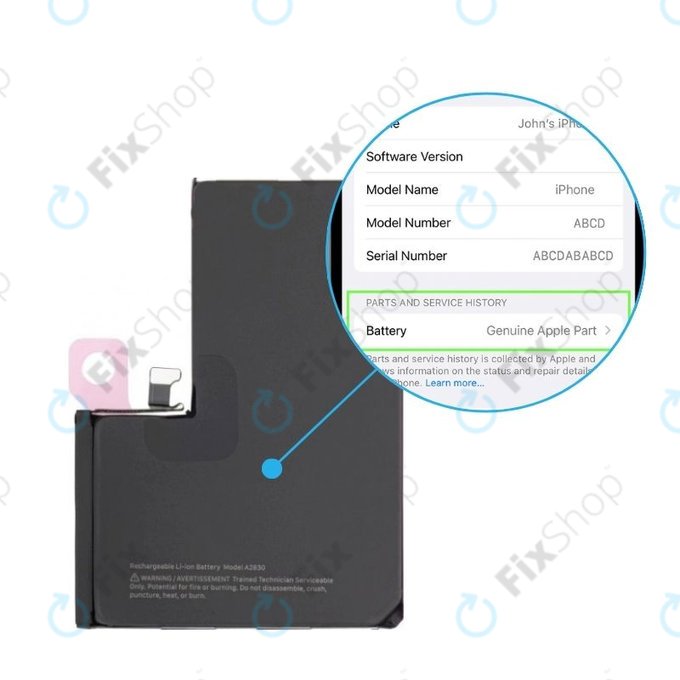 Bateria do iPhone 14 Pro Max, 661-30397, 4323mAh, Genuine Apple