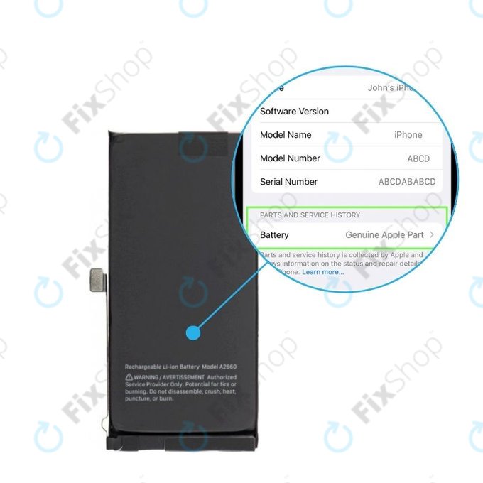 Bateria do iPhone 13 Mini, 661-22374, 2406mAh, Genuine Apple