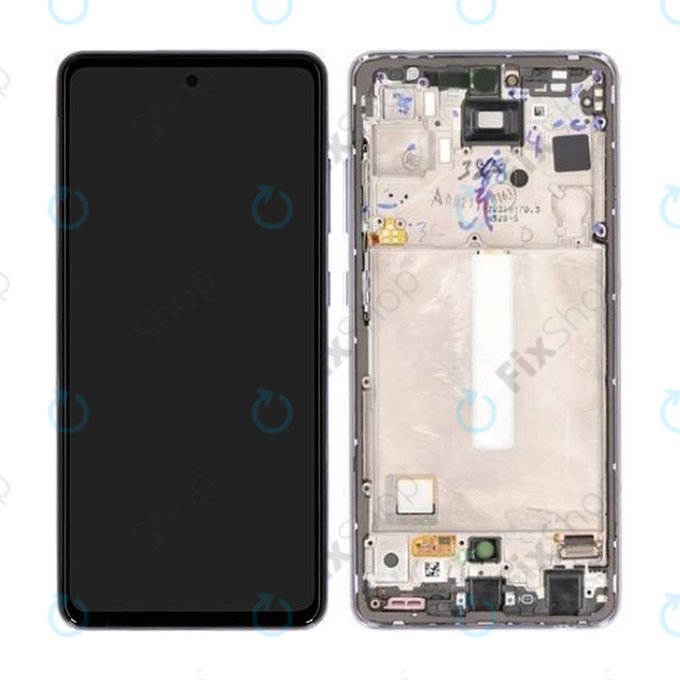 Wyświetlacz do Samsung A52s 5G A528B, Ekran dotykowy z ramką, GH82-26861C, GH82-26909C, GH82-26863C, GH82-26910C, Awesome Violet, Genuine Service Pack