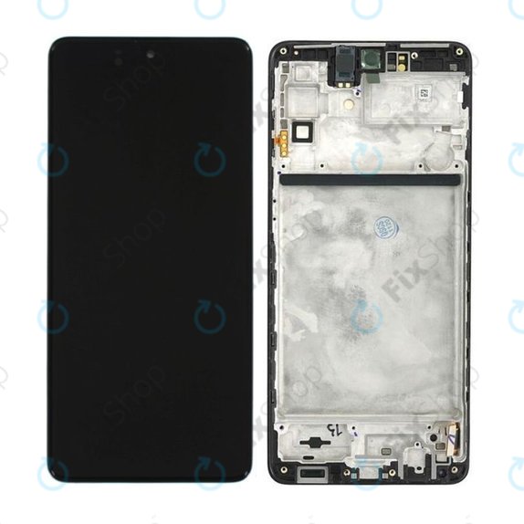 Wyświetlacz do Samsung M51 M515F, Ekran dotykowy z ramką, GH82-23568A, GH82-24168A, GH82-24166A, Celestial Black, Genuine Service Pack
