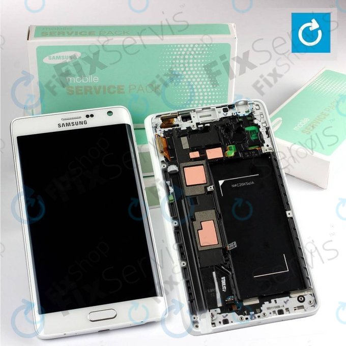 Wyświetlacz do Samsung Note Edge N915FY, Ekran dotykowy z ramką, GH97-16636B, Biały, White, Genuine Service Pack