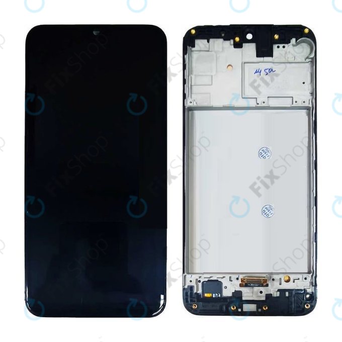 Wyświetlacz do Samsung M21 M215F, Ekran dotykowy z ramką, Czarny, Black, TFT