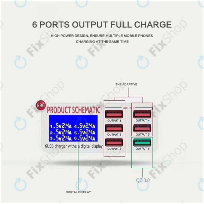 Stacja ładująca USB z USB 3.0, Product Schematic 896