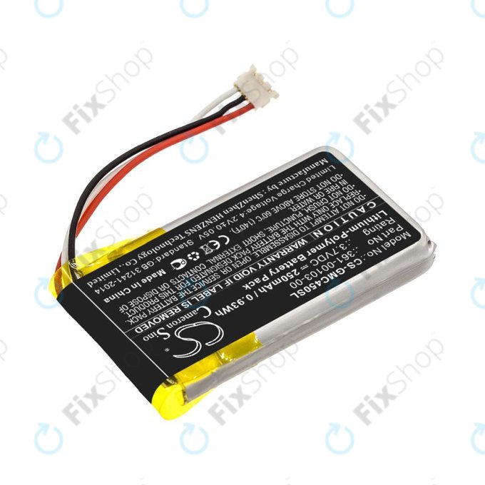 Bateria do Garmin DashCam 45, DashCam 46, DashCam 55, DashCam 56, DashCam 66, 250mAh, Li-Pol, 3.7V, 361-00103-00, HQ