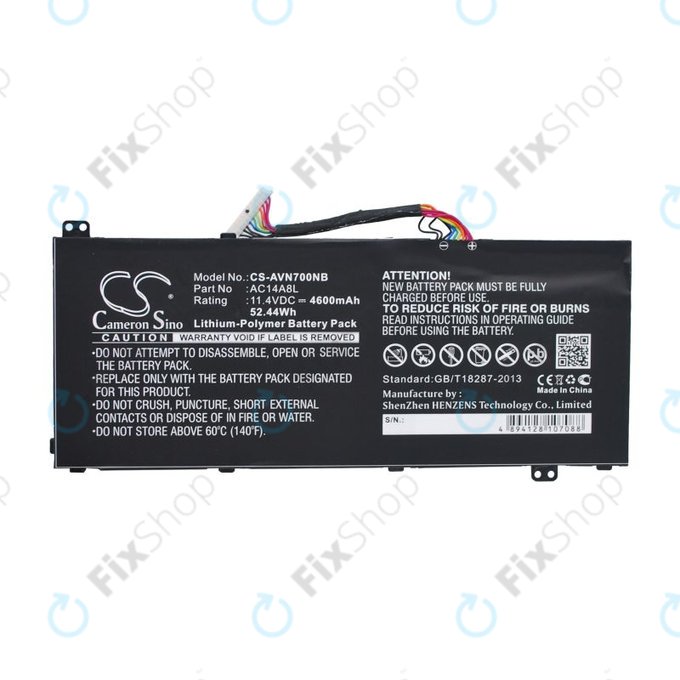 Bateria do Acer Aspire Vn7, V15 Nitro, Spin 3, 4600mAh, Li-Pol, 11.4V, AC14A8L, HQ