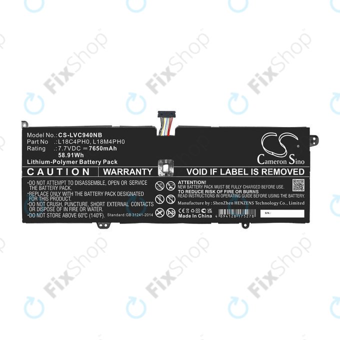 Bateria do Lenovo Yoga C940, 7650mAh, Li-Pol, 7.7V, L18C4PH0, HQ