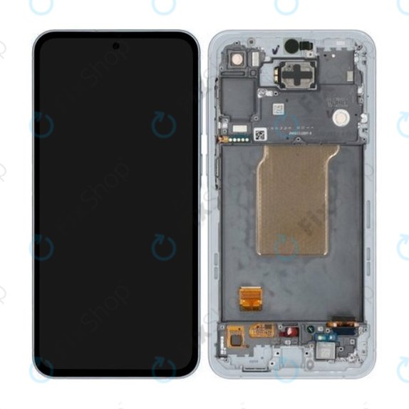 Wyświetlacz OLED do Samsung A55 A556B, Ekran dotykowy z ramką, Awesome Iceblue