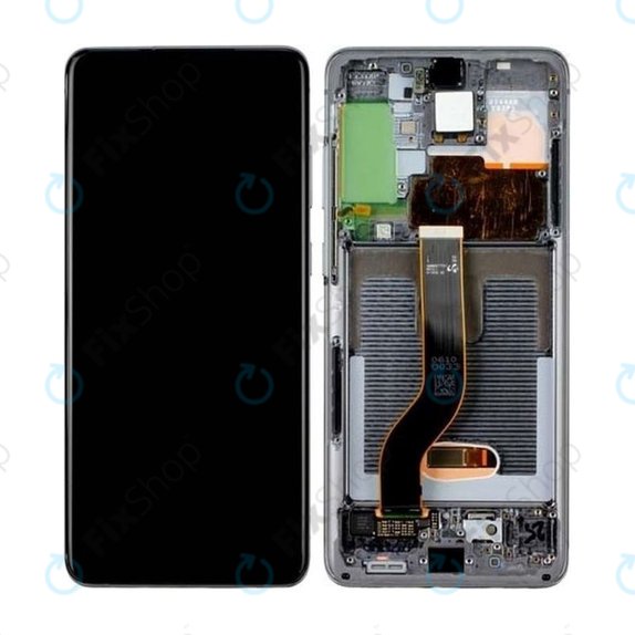 Wyświetlacz do Samsung S20 Plus G985F, Ekran dotykowy z ramką, GH82-22134E, GH82-22145E, Cosmic Gray, Genuine Service Pack