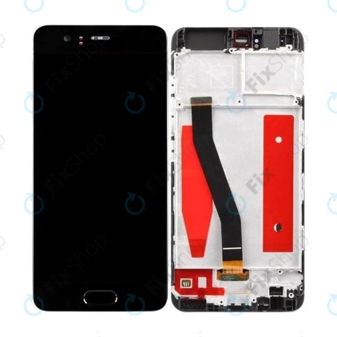 Wyświetlacz do Huawei P10, Ekran dotykowy z ramką, Czarny, Black, TFT