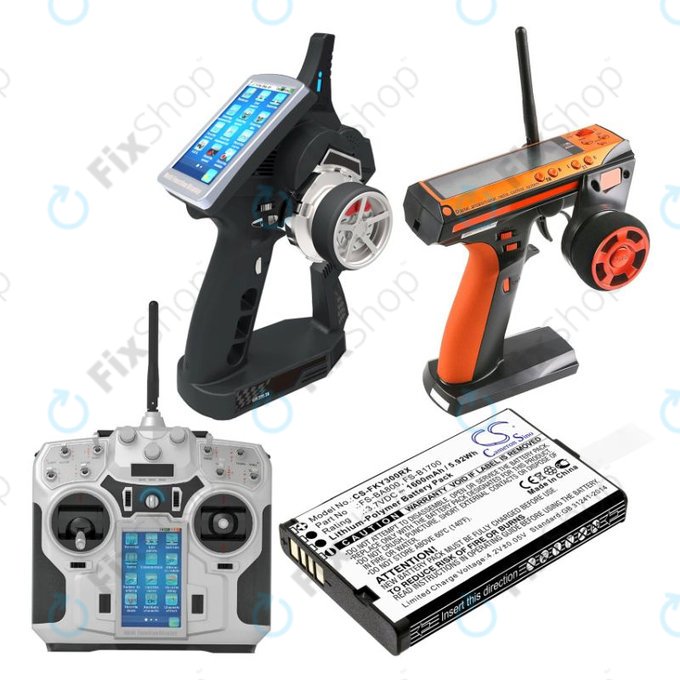 Bateria do Flysky FA605, FS-GT2B, FS-I10, 1600mAh, Li-Pol, 3.7V, FS-BA800, HQ