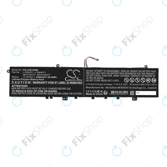 Bateria do Lenovo Yoga, 4300mAh, Li-Pol, 15.36V, L18D4PF1, HQ