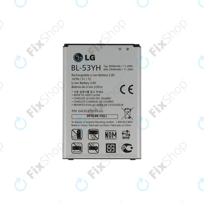 Bateria do LG G3 D855, BL-53YH, 3000mAh